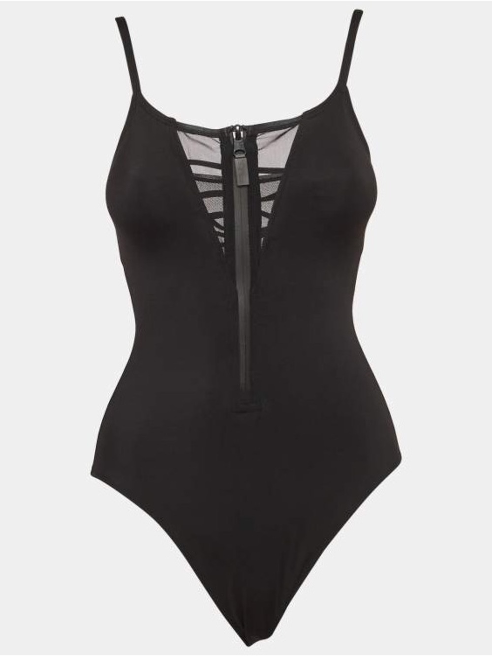 NWT TA3 Hi Cut Zippy one piece swimsuit black large